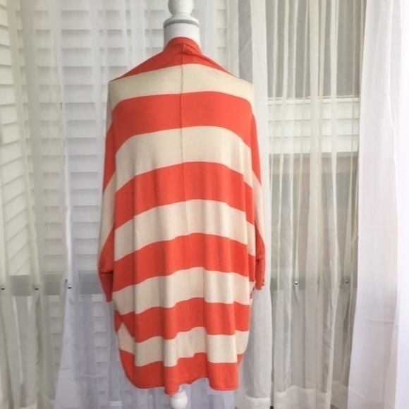SPLENDID orange and white striped open sweater - Picture 4 of 7